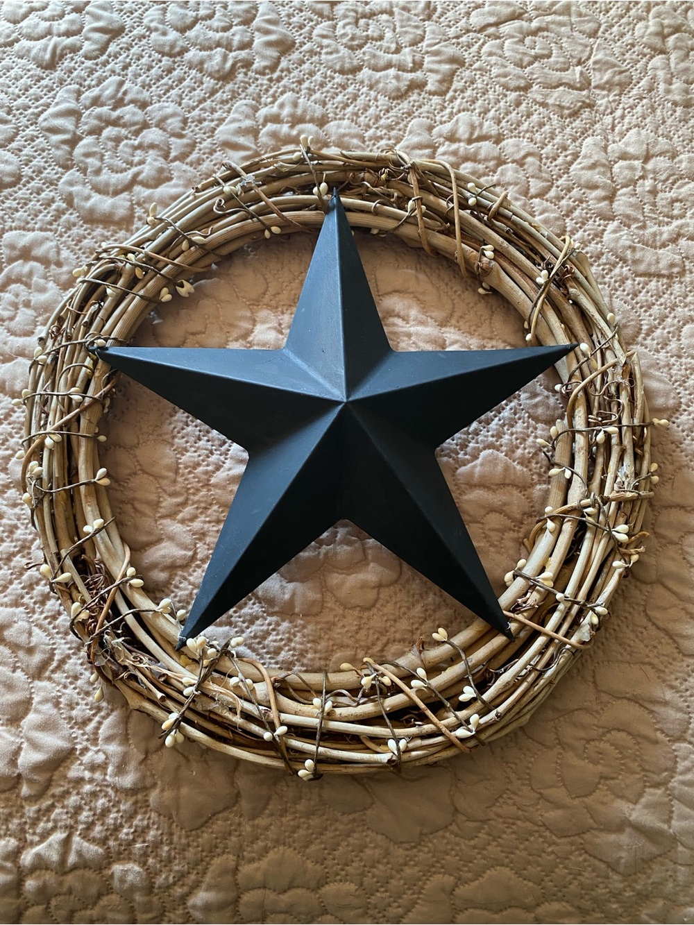 Rustic Black Star Wreath Home Holiday Decor